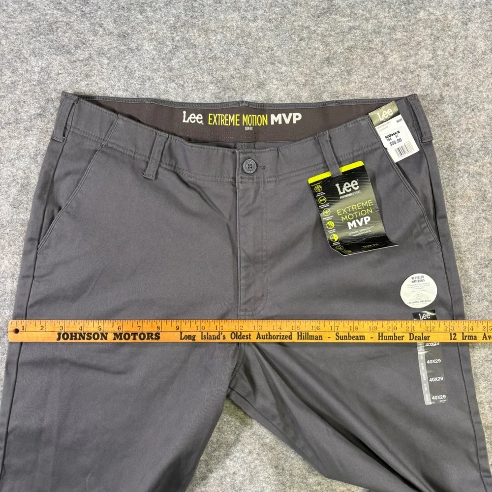 Lee‎ Men's Extreme Motion MVP Slim Fit Straight Leg Pants 40x29 Painters Grey